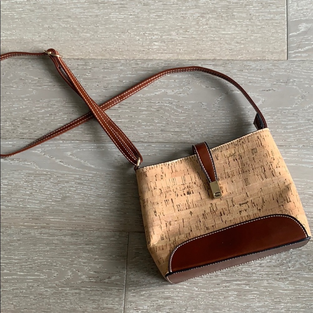 Never used unique brown and cork purse
